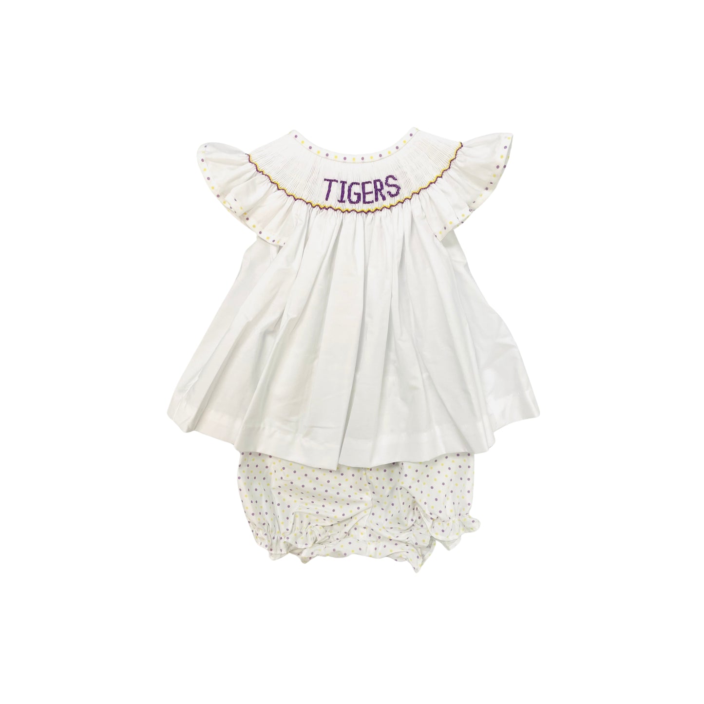 Elizabeth Ann Girl Tigers Smocked Bloomer Set