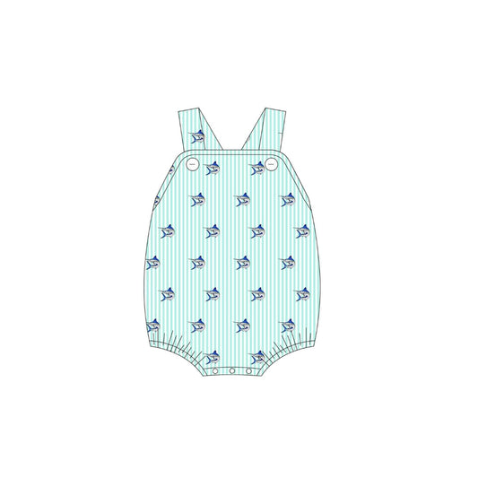 PRE ORDER - Funfetti Kids Seersucker Swordfish Sunsuit