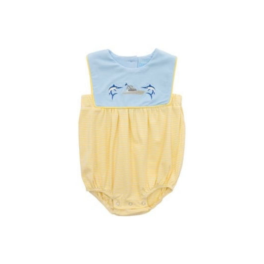 Itsy Bitsy Embroidered Fishing Boat Sunsuit