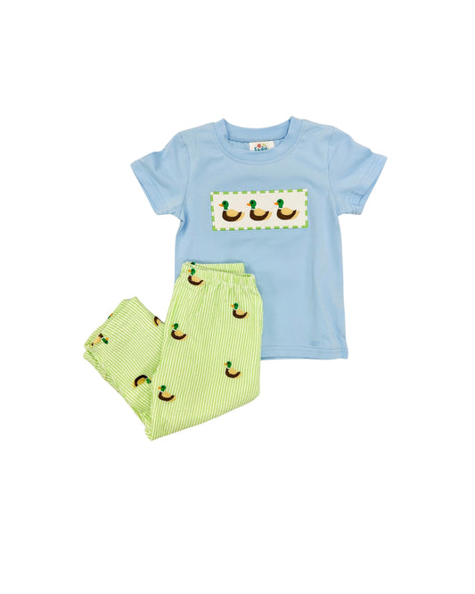 Funfetti Kids Embroidered Duck Pant Set
