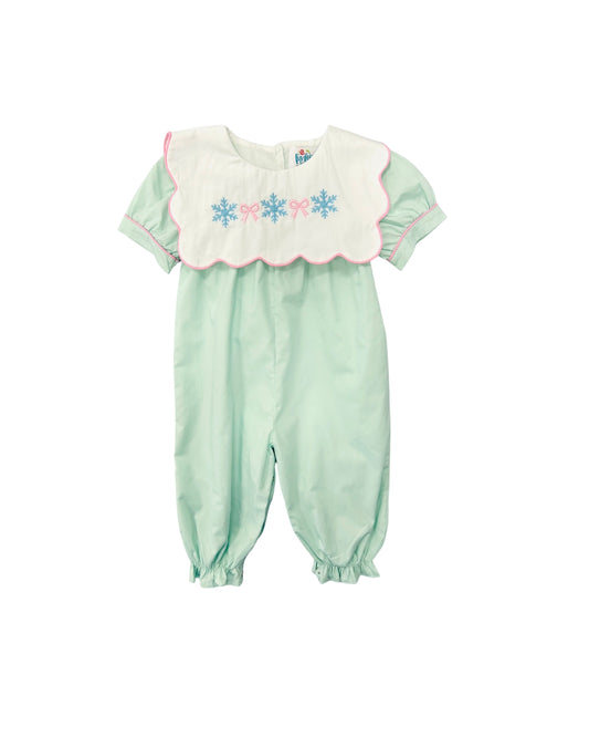 Funfetti Kids Embroidered Snowflake/Bow Romper