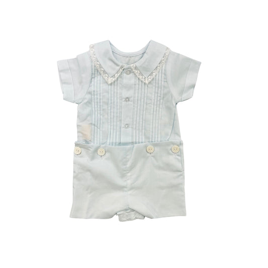 Remember Nguyen Light Blue Collared Button On Short