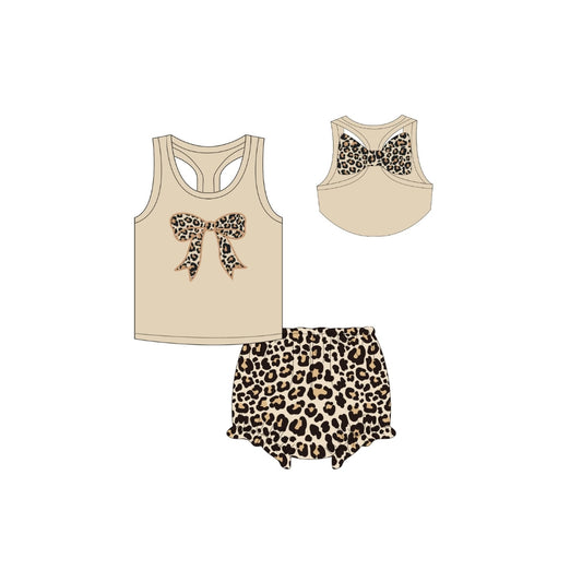 PRE ORDER - Funfetti Kids Leopard Bow Bloomer Set