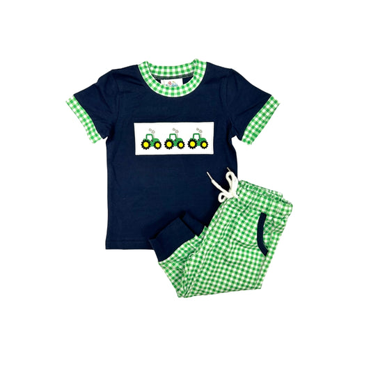 Funfetti Kids Tractor Applique Jogger Set