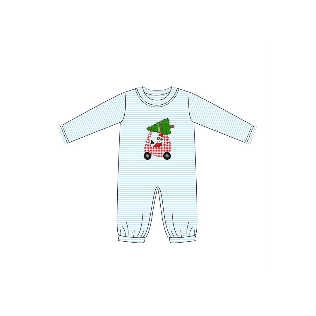PRE ORDER - Funfetti Kids Red Gingham Cozy Coupe Stripe Romper