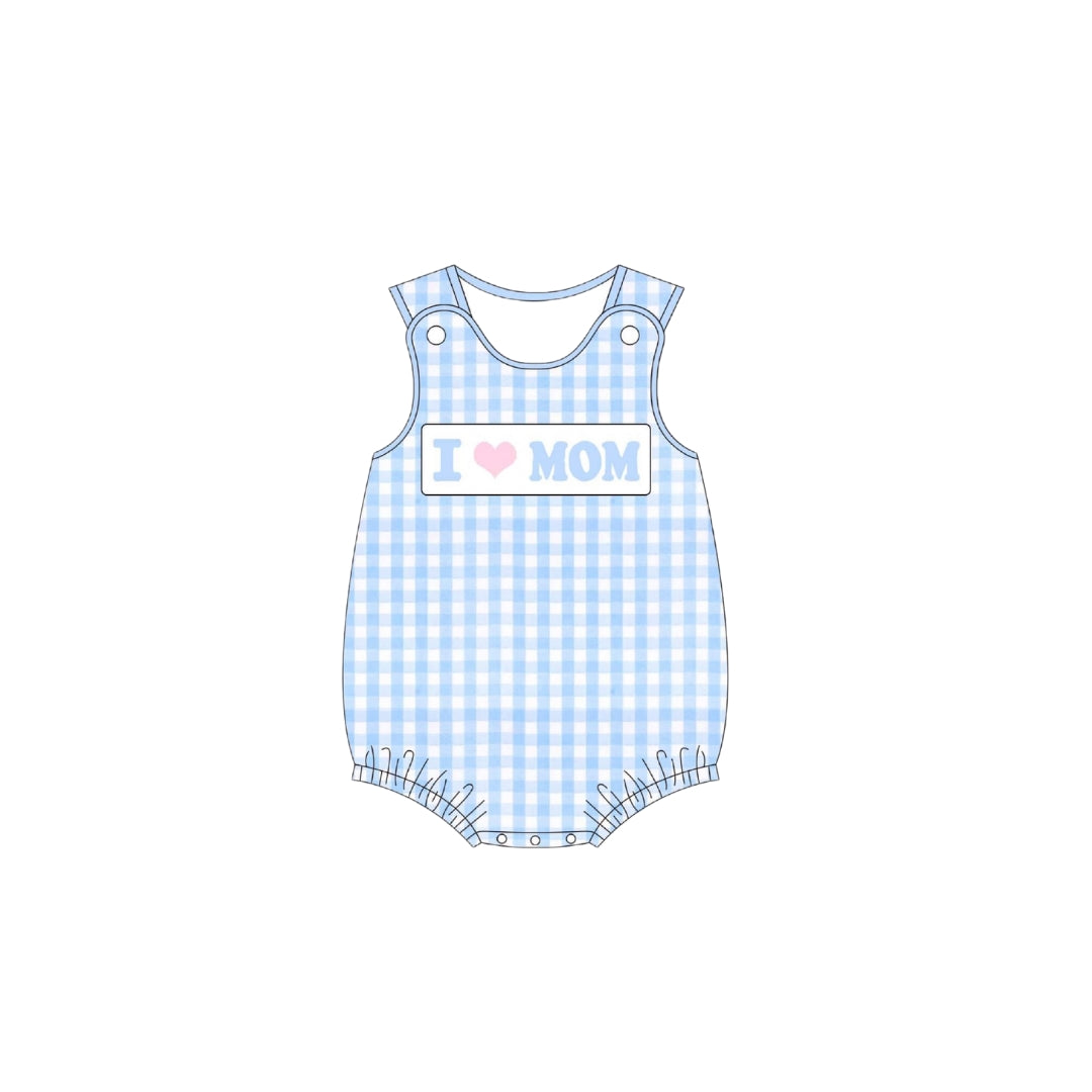 PRE ORDER - Funfetti Kids Blue Check I Love Mom Bubble