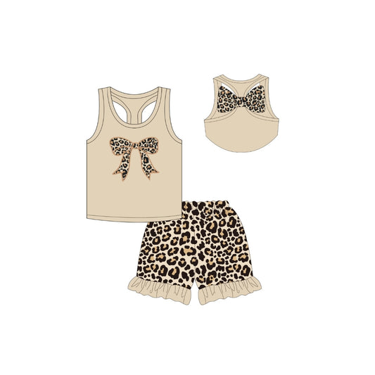 PRE ORDER - Funfetti Kids Leopard Bow Short Set