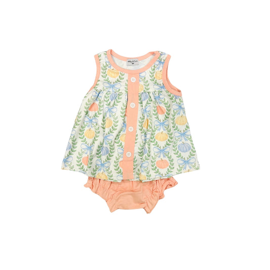 Peach Pumpkin/Bow Bloomer Set