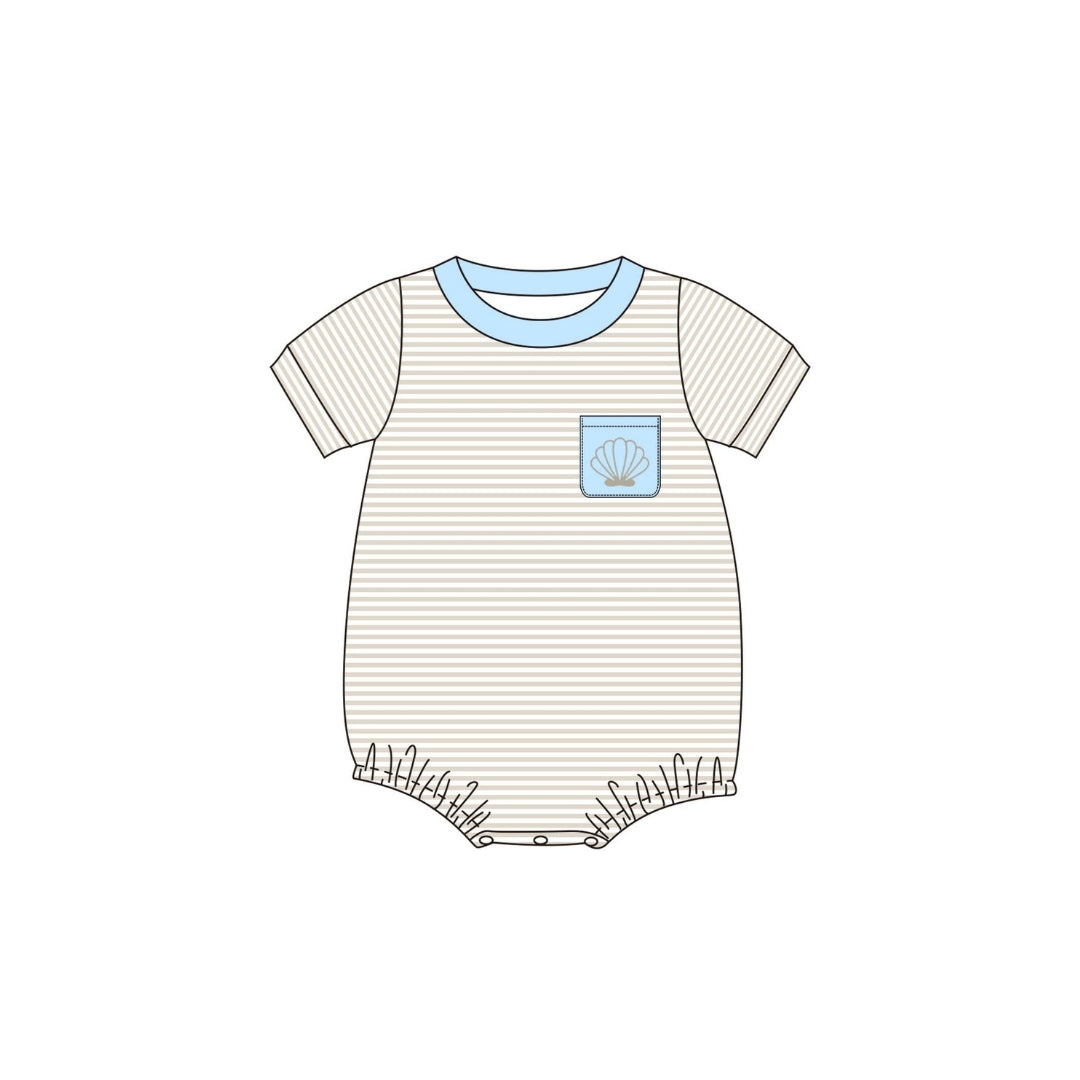 PRE ORDER - Funfetti Kids Tan Stripe Shell Embroidered Bubble