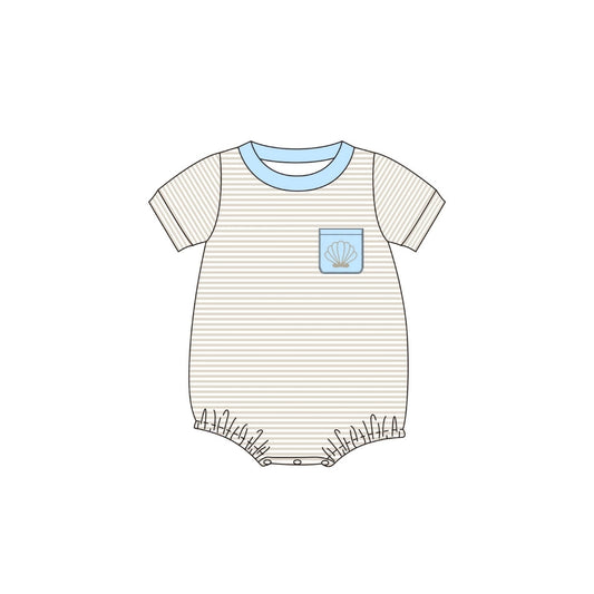 PRE ORDER - Funfetti Kids Tan Stripe Shell Embroidered Bubble