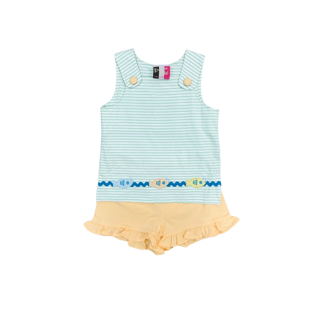 Banana Split Go Fish Ruffle Short Set