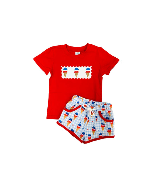 Funfetti Kids Patriotic Ice Cream Short Set