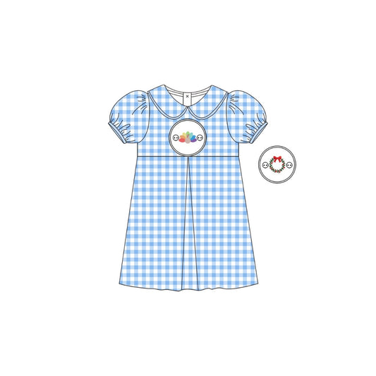PRE ORDER - Funfetti Kids Gingham Dress with Holiday Embroidered Switch Plate