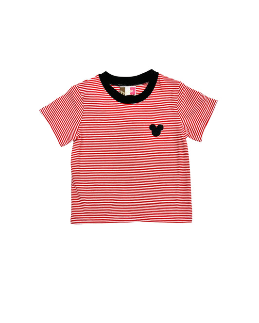 Banana Split Red/White Mouse Embroidered Shirt
