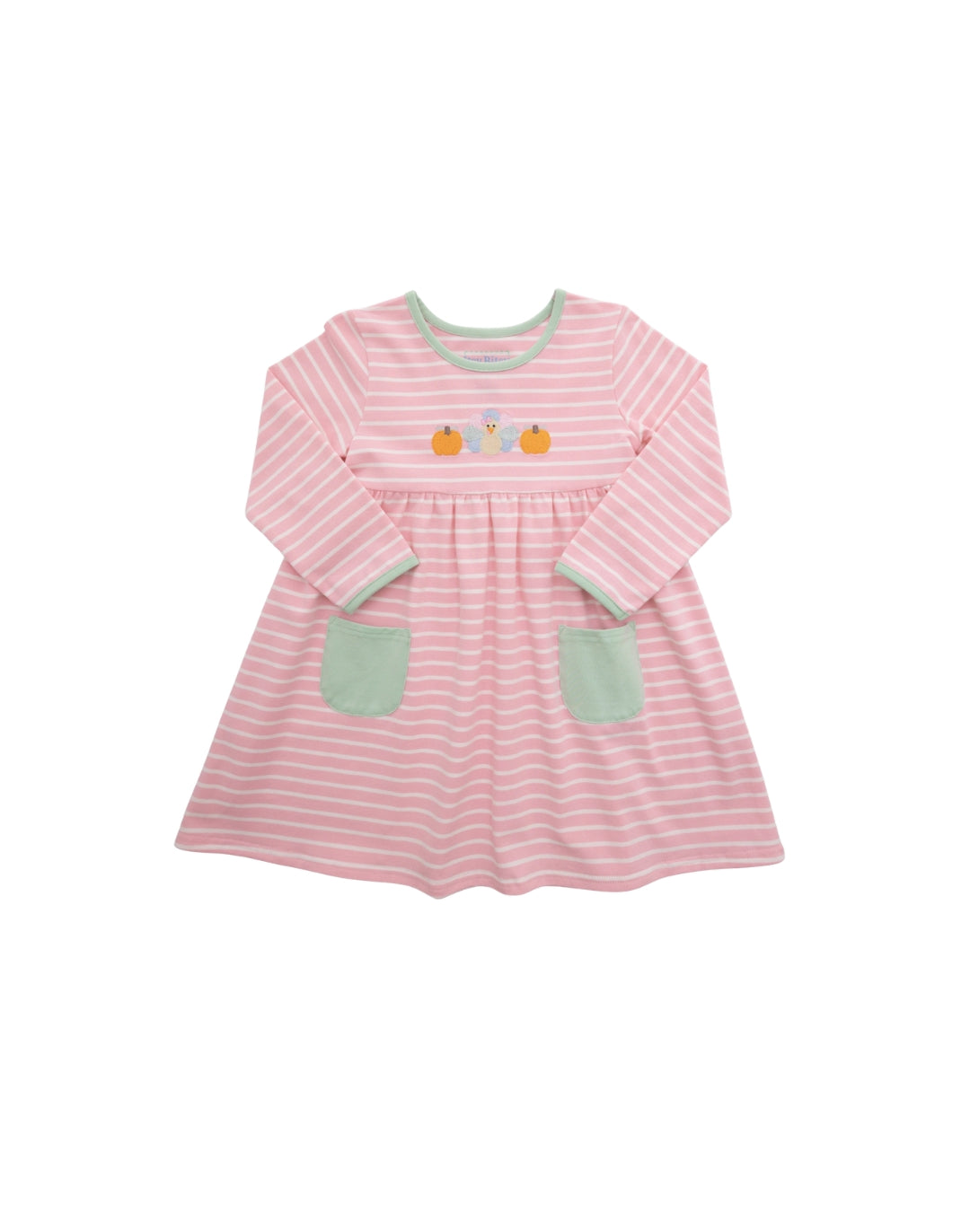 Itsy Bitsy Pink Turkey/Pumpkin Embroidered Dress