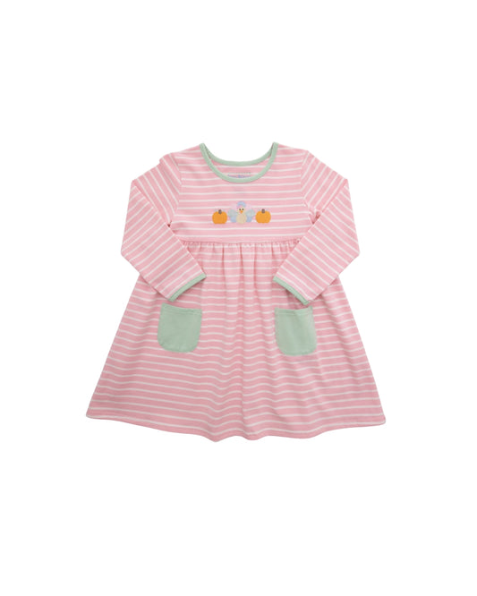 Itsy Bitsy Pink Turkey/Pumpkin Embroidered Dress