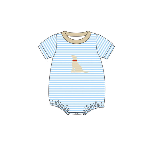 PRE ORDER - Funfetti Kids Blue Stripe Embroidered Dog Bubble