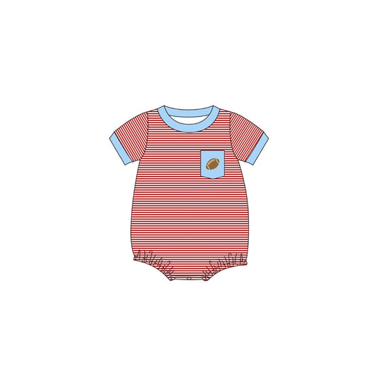 PRE ORDER - Funfetti Kids Red/Light Blue Embroidered Football Pocket Bubble