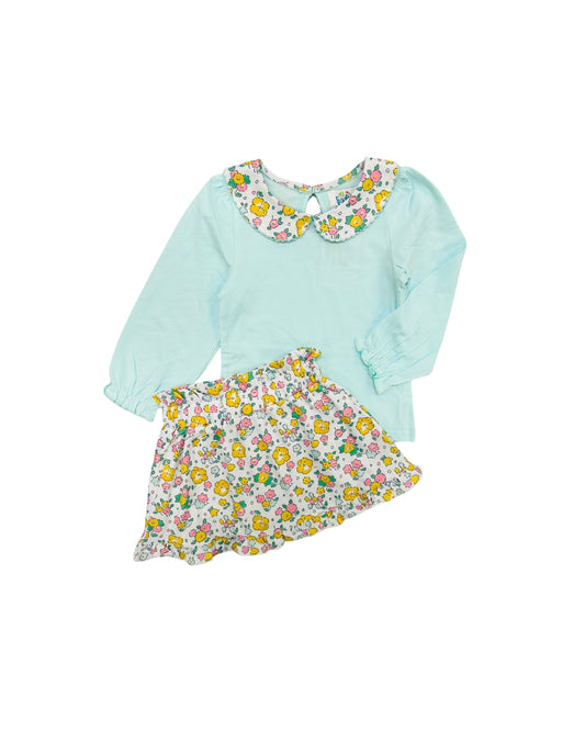 Funfetti Kids Floral Knit Skirt Set