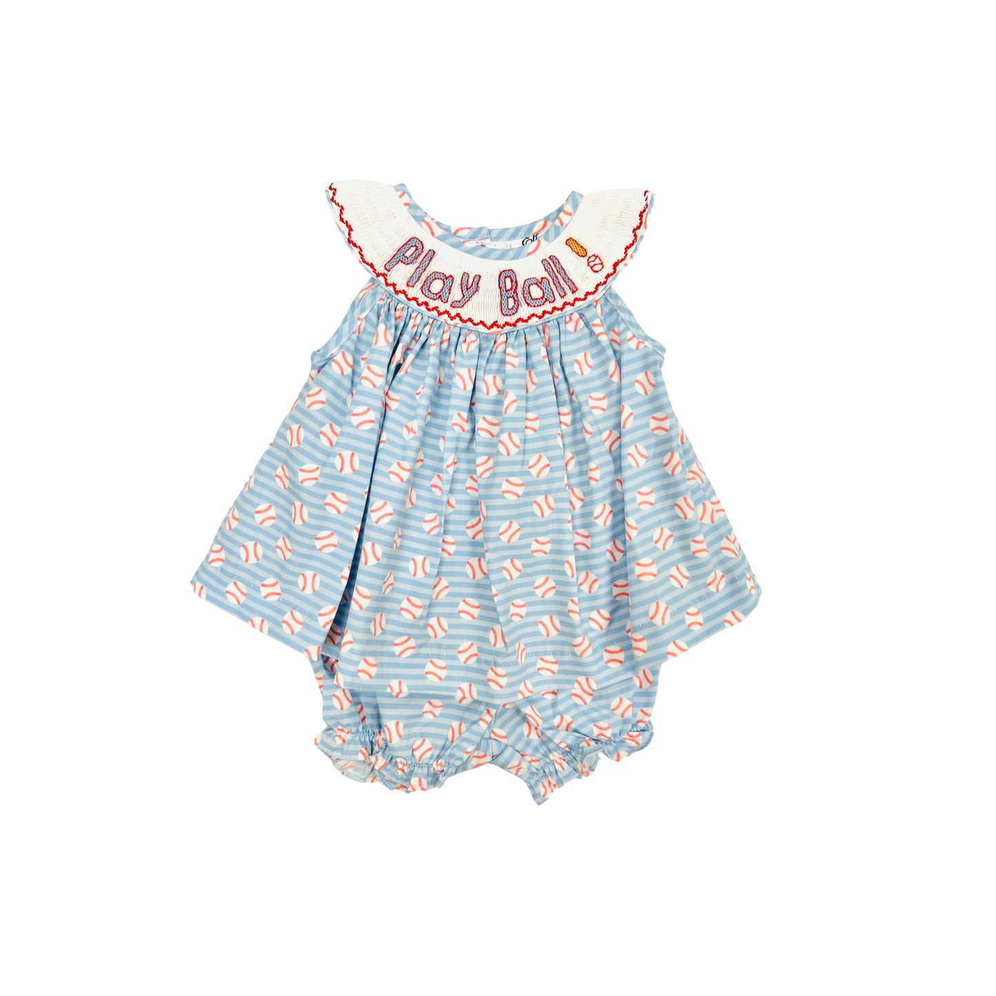 Elizabeth Ann Hand Smocked Play Ball Bloomer Set