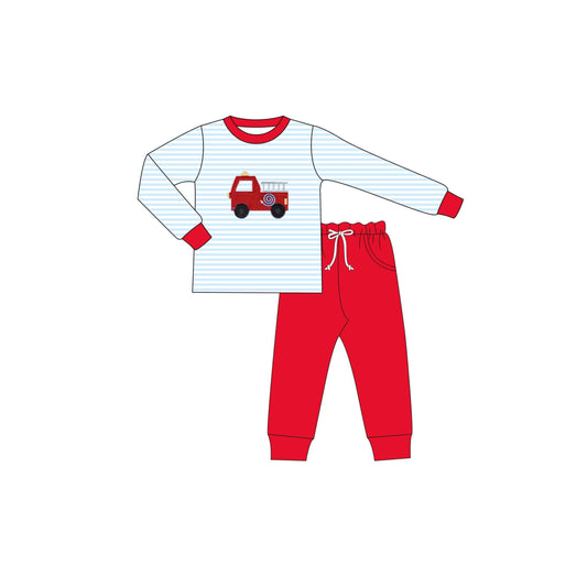 PRE ORDER Funfetti Kids Boy Firetruck Pant Set