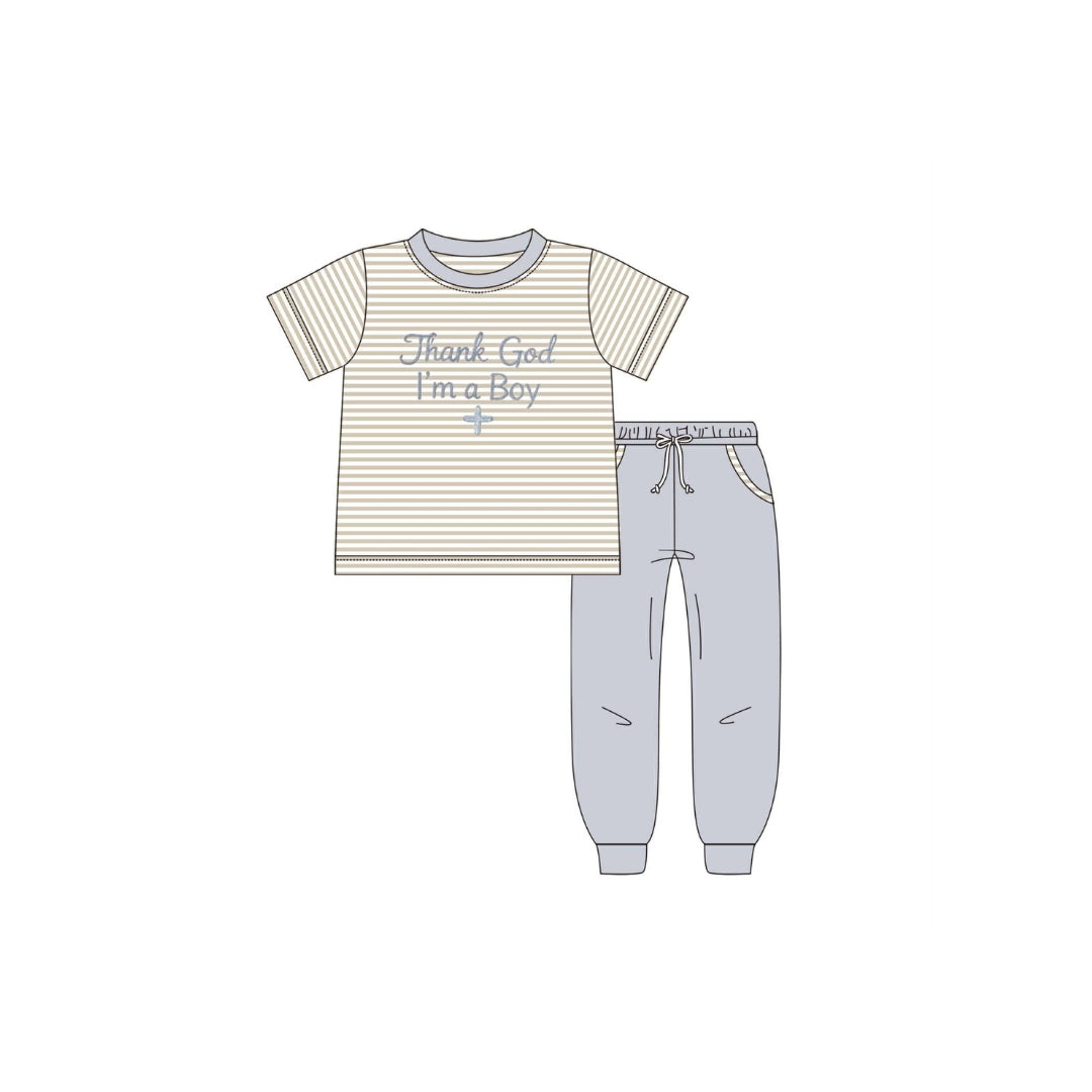PRE ORDER - Funfetti Kids Thank God Im a Boy Jogger Set