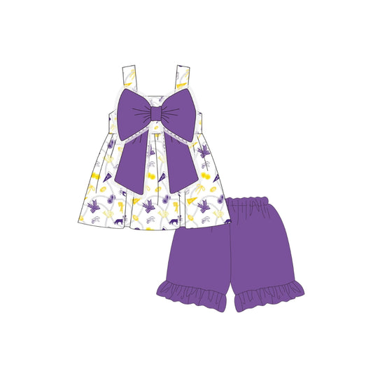 PRE ORDER - Funfetti Kids Gameday Bow Short Set