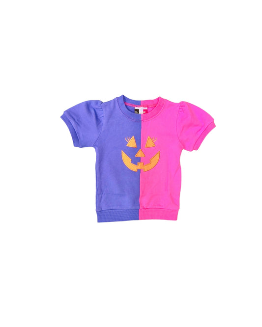 Banana Split Pink/Purple Embroidered Jack O Lantern Shirt