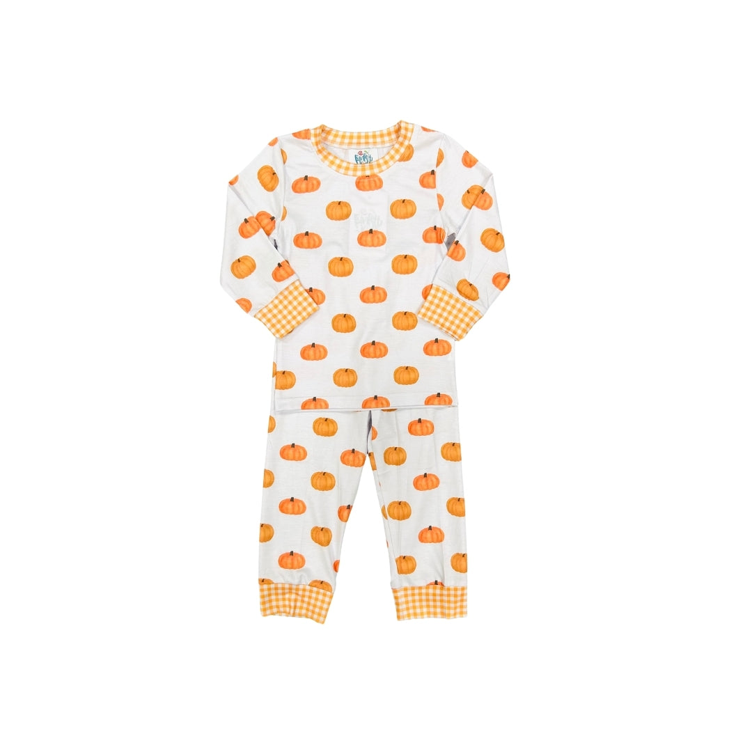Funfetti Kids All Over Pumpkin/Gingham Lounge Set