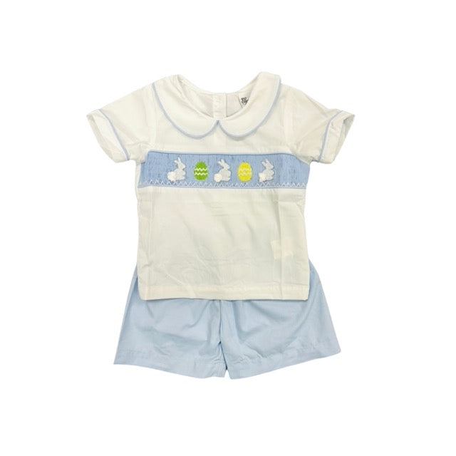 Elizabeth Ann Hand Smocked Bunny/Egg Short Set