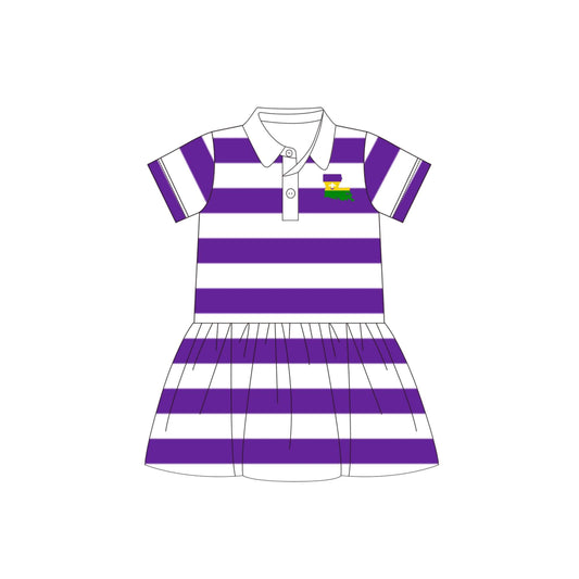 PRE ORDER Funfetti Kids Girl Mardi Gras Stripe Dress