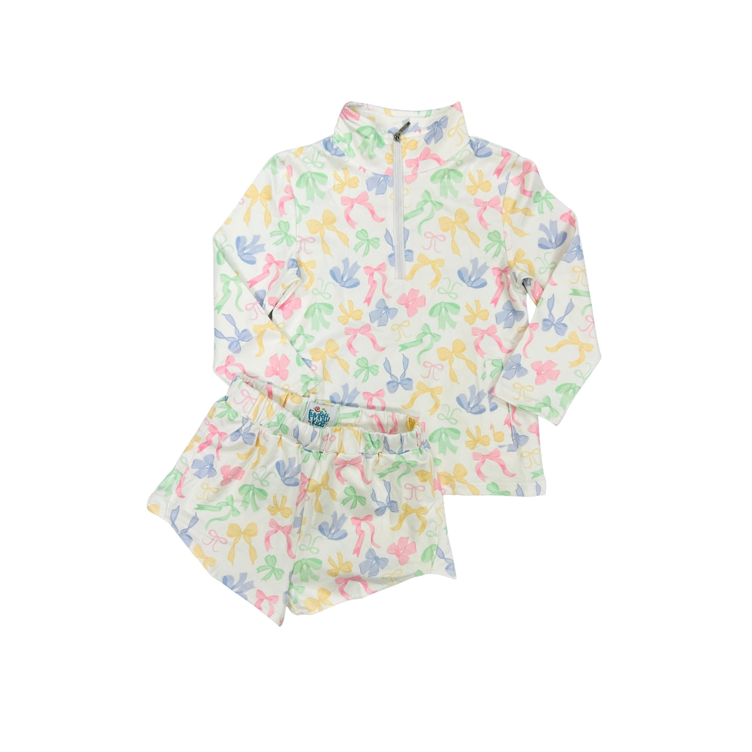Funfetti Kids Colorful Bow Active Short Set