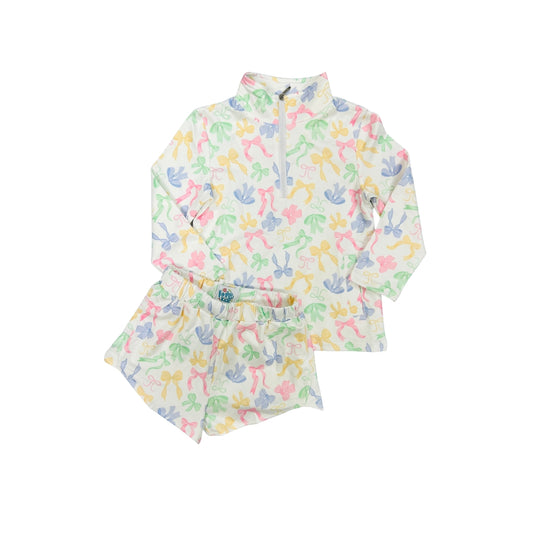 Funfetti Kids Colorful Bow Active Short Set