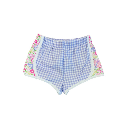 Funfetti Kids Purple Gingham/Floral Active Shorts