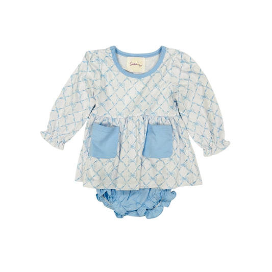 Just for Fun Threads Blue Bow Bloomer set