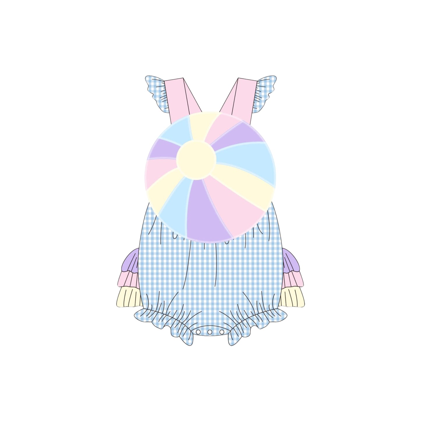 PRE ORDER - Funfetti Kids Pastel Beach Ball Ruffle Butt Bubble