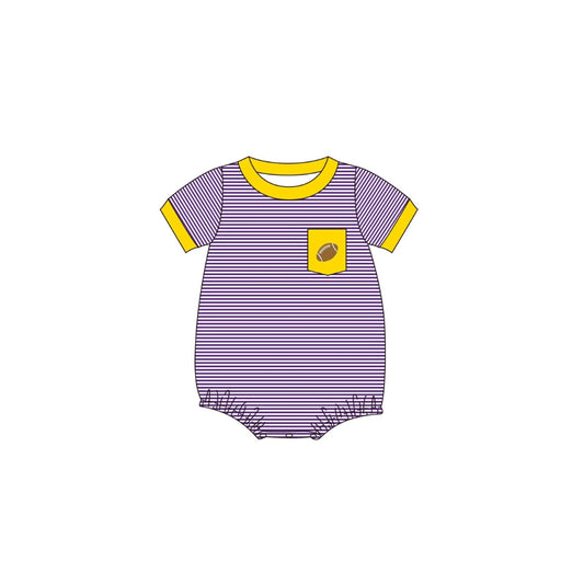 PRE ORDER - Funfetti Kids Purple/Gold Embroidered Football Pocket Bubble