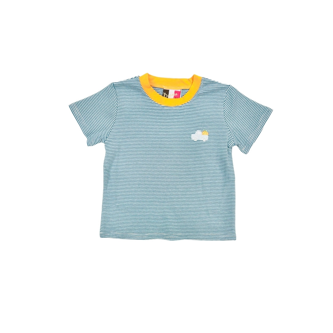 Banana Split Stripe Shirt with Embroidered Truck/Pumpkin