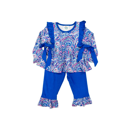 Funfetti Kids Royal Blue/Pink Pant Set