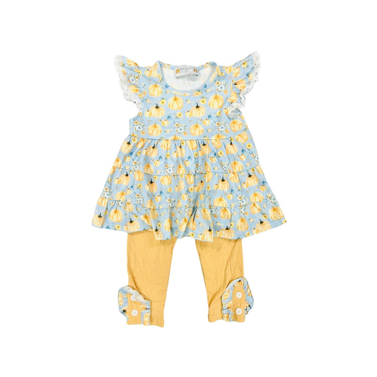 Pumpkin/Floral Ruffle Legging Set