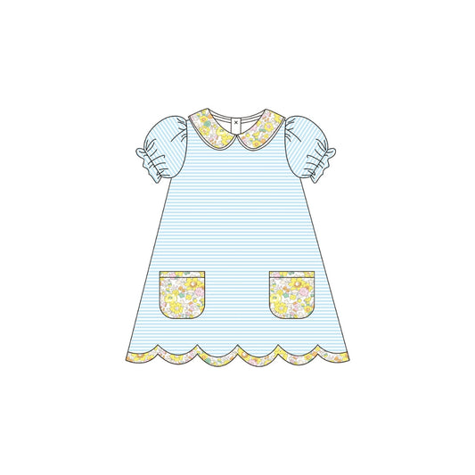 PRE ORDER - Funfetti Kids Floral/Stripe Knit Dress