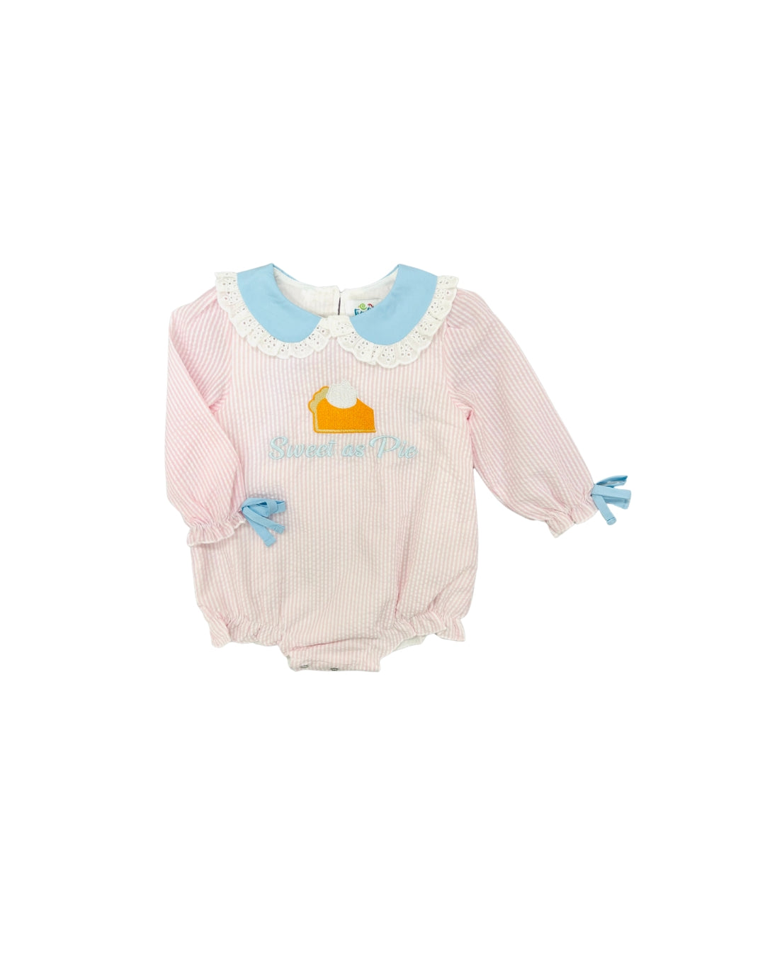 Funfetti Kids Sweet as Pie Applique Bubble wth Lace Collar Detail