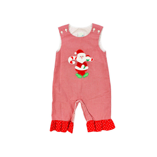 Petite Palace Girl Santa Holding Candy Cane Ruffle Romper