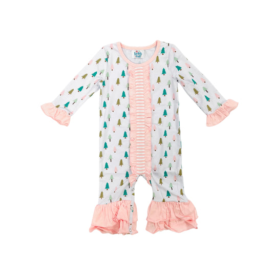 Funfetti Kids Girl Multi Tree Ruffle Romper