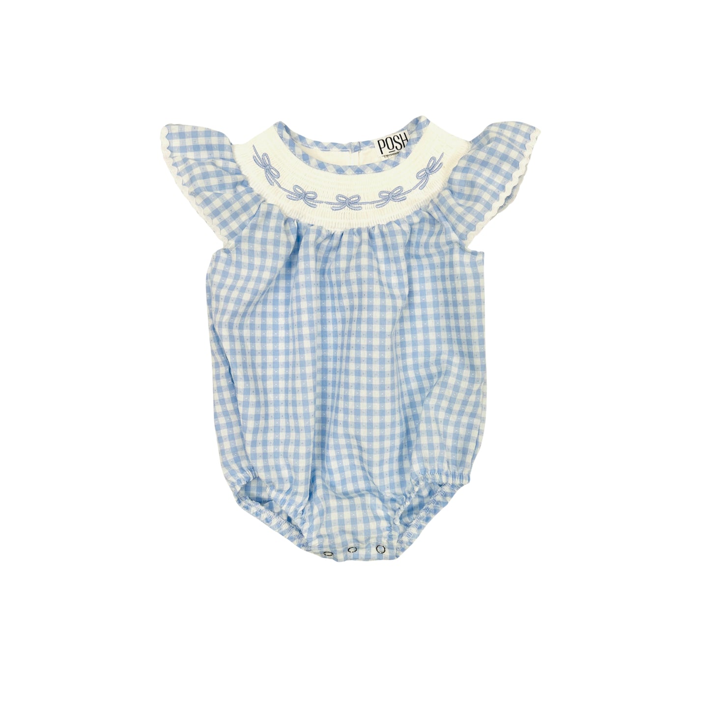 POSH Blue/White Check Bubble with Bows