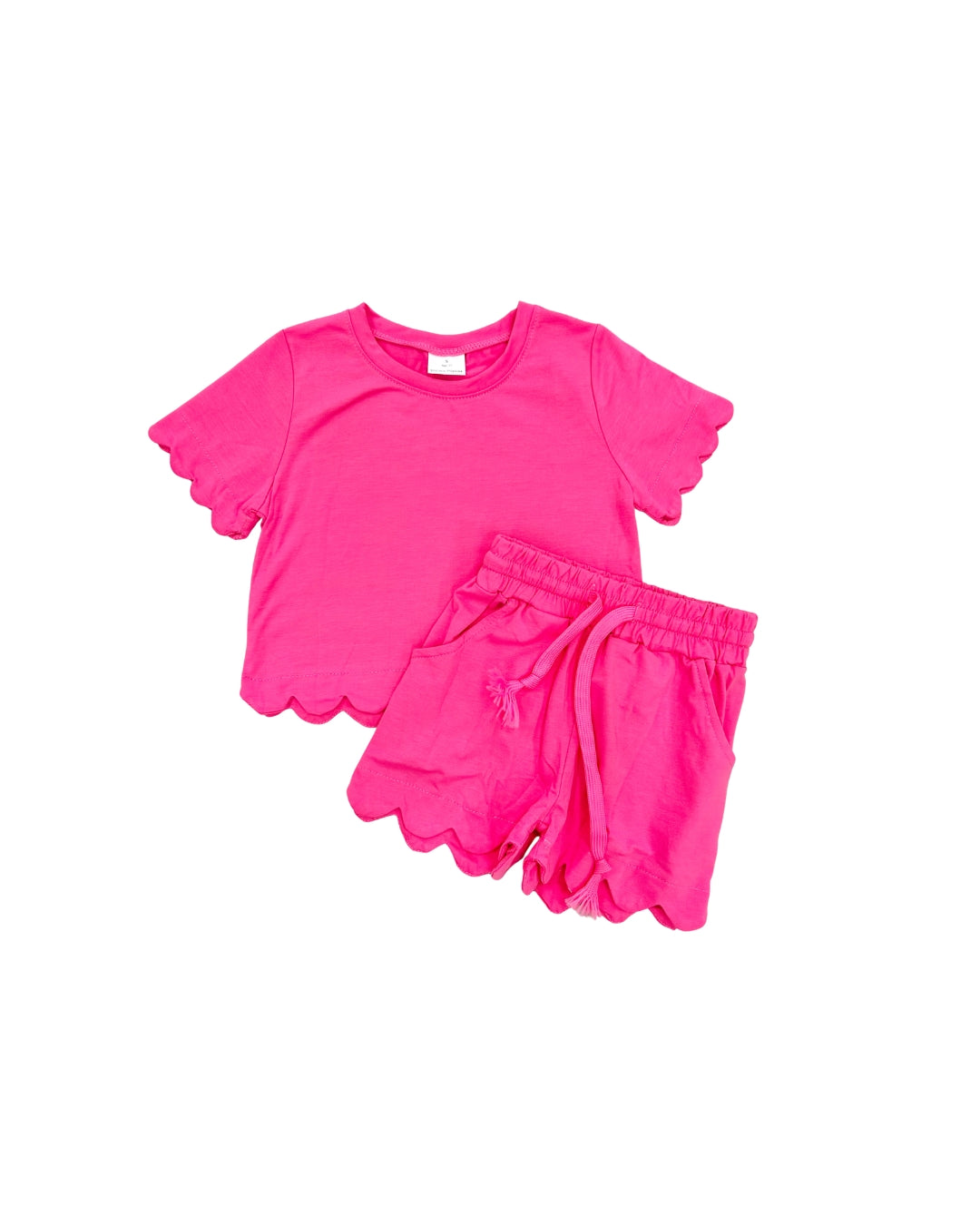 Hot Pink Scallop Short Set