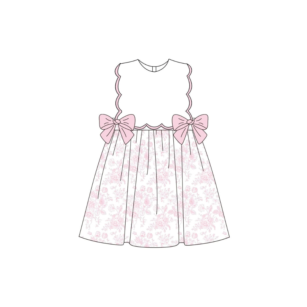 PRE ORDER - Funfetti Kids Light Pink Floral Dress with Bows