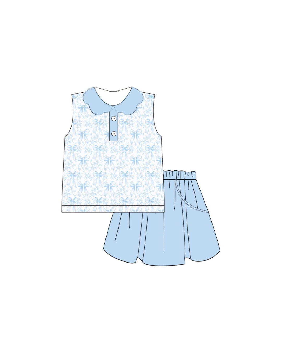 PRE ORDER - Hazel Blue Blue Floral/Bow Active Set