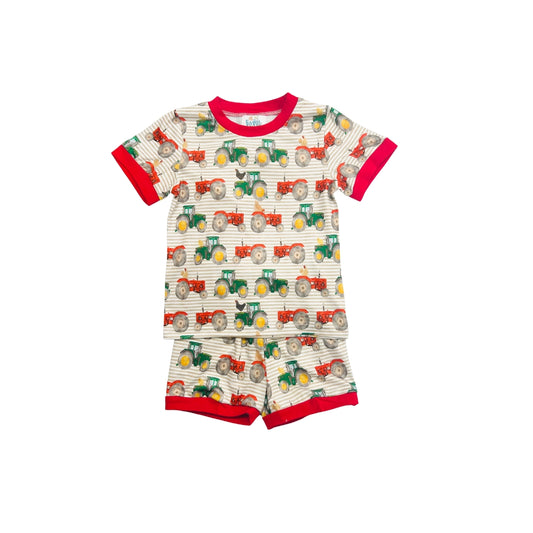 Funfetti Kids Red Tractor Lounge Short Set