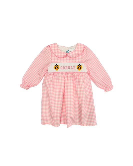 Funfetti Kids Pink Gingham Gobble Dress